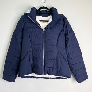 HOLLISTER blue puffer winter jacket size L